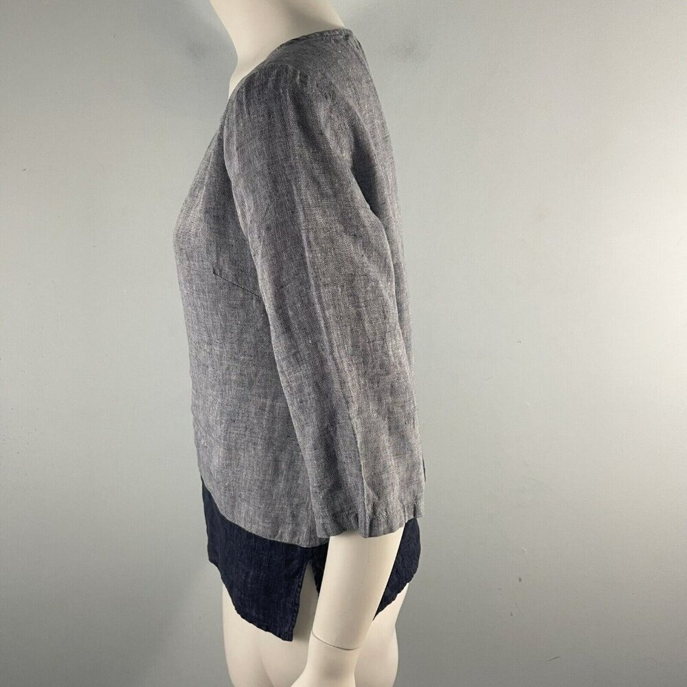 Nuthatch Linen Tunic 3/4 Sleeves Popover Shirt Top Lagenlook Size Small - Picture 5 of 12